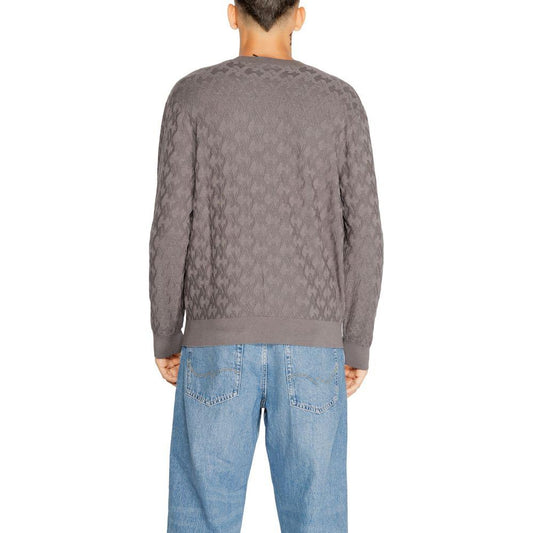 Armani Exchange Gray Viscose T-Shirt Armani Exchange Light Slate Gray
