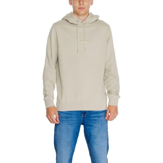 Calvin Klein Jeans Beige Recycled Cotton Sweater Calvin Klein Jeans Gray