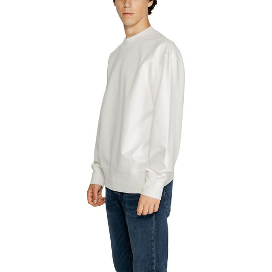Calvin Klein Jeans White Recycled Cotton Sweater Calvin Klein Jeans Light Gray