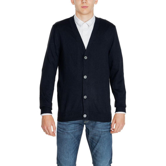 Jack Jones Black Cotton Cardigan Jack Jones Black