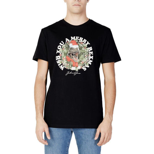 Jack Jones Black Cotton T-Shirt Jack Jones Tan