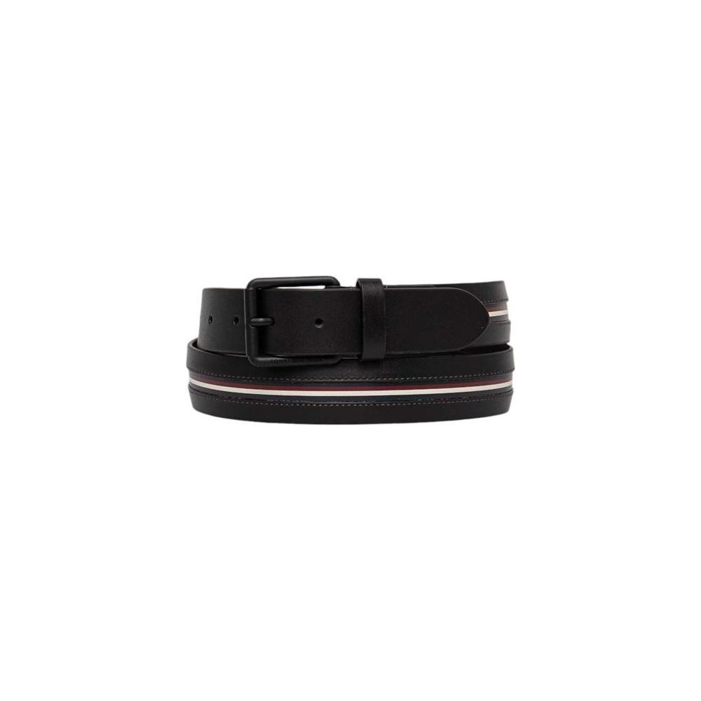 Tommy Hilfiger Black Leather Belt TO-15663300009-100 CM / 40 INCHES