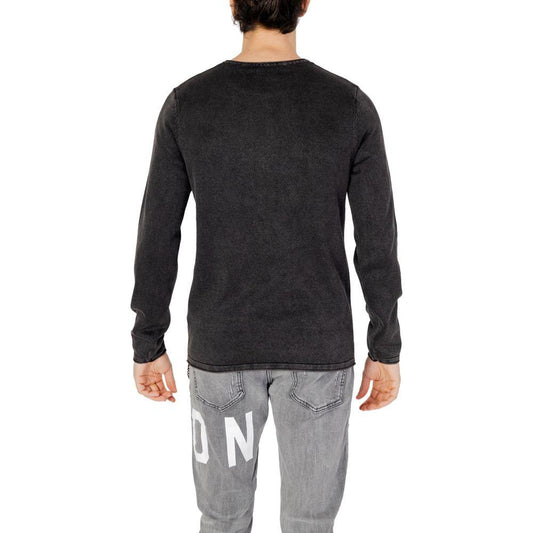 Jack Jones Black Cotton T-Shirt Jack Jones Dark Slate Gray