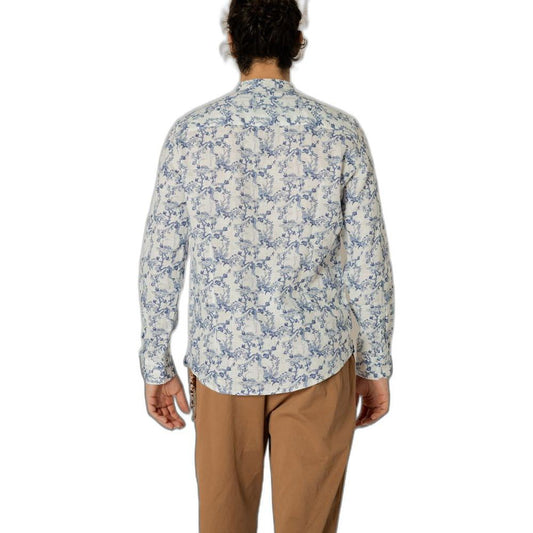 Gianni Lupo Blue Linen Shirt Gianni Lupo Gray