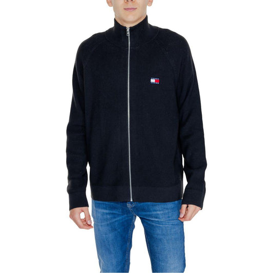 Tommy Hilfiger Jeans Black Cotton Cardigan Tommy Hilfiger Jeans Black