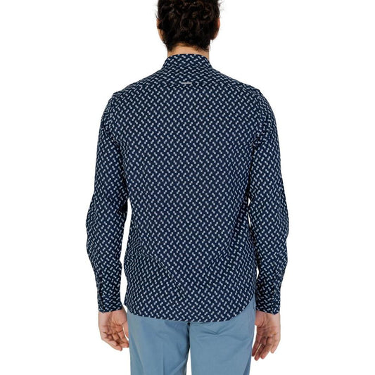 Antony Morato Blue Viscose Shirt Antony Morato Dark Slate Gray
