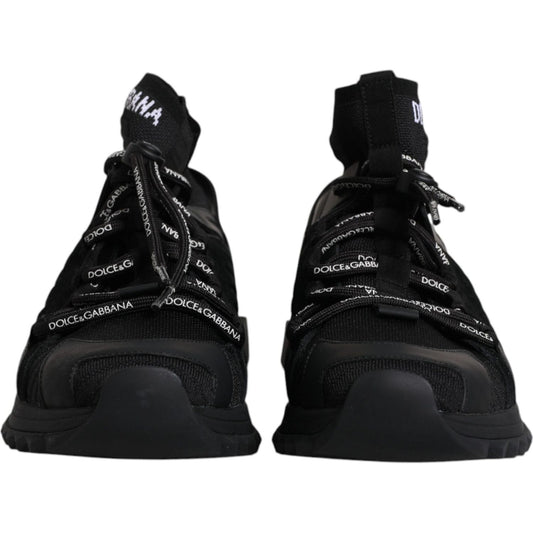 Dolce & Gabbana Black Sorrento Logo Men Sneakers Socks Shoes Dolce & Gabbana Black