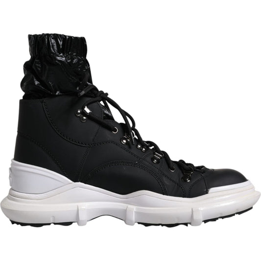 Dolce & Gabbana Black Nylon Galileo High Top Sneakers Shoes Dolce & Gabbana Black