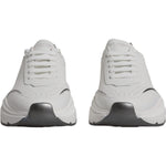 Dolce & Gabbana White Silver DAYMASTER Leather Sneakers Shoes MV6430