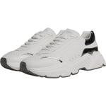 Dolce & Gabbana White Silver DAYMASTER Leather Sneakers Shoes MV6430