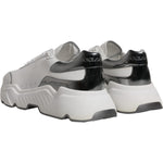 Dolce & Gabbana White Silver DAYMASTER Leather Sneakers Shoes MV6430