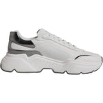 Dolce & Gabbana White Silver DAYMASTER Leather Sneakers Shoes MV6430