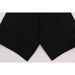 Dolce & Gabbana Black STAFF Cotton Striped Vest SIG60344-2