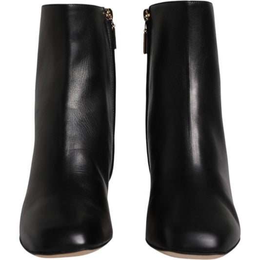 Dolce & Gabbana Black Jackie Leather Mid Calf Boots Shoes Dolce & Gabbana Black
