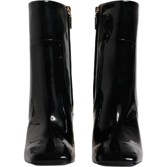 Dolce & Gabbana Black Jackie Leather Mid Calf Boots Shoes Dolce & Gabbana Black