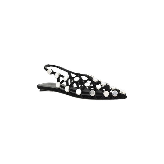 The Attico Grid Ballerinas The Attico Light Gray