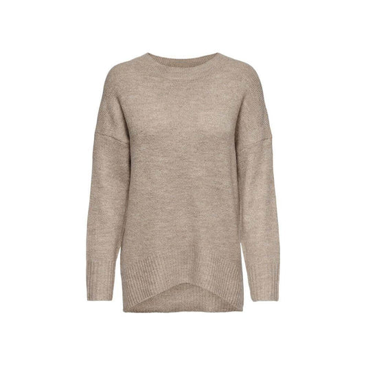 Only Beige Acrylic Sweater Only Rosy Brown