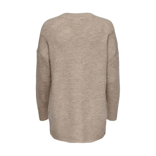 Only Beige Acrylic Sweater Only Rosy Brown
