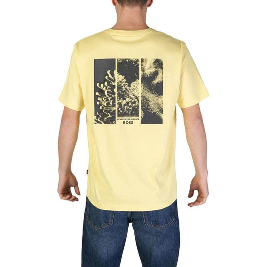 Hugo Boss Yellow Cotton T-Shirt Hugo Boss Dark Slate Gray