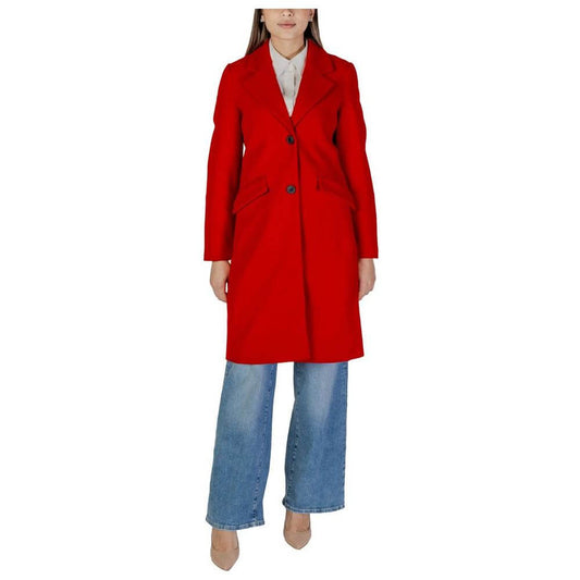Vero Moda Red Polyester Jackets & Coat Vero Moda Firebrick
