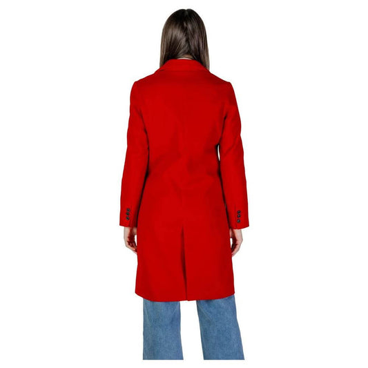 Vero Moda Red Polyester Jackets & Coat Vero Moda Firebrick