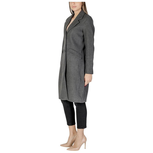 Vero Moda Gray Polyester Jackets & Coat Vero Moda Dark Slate Gray