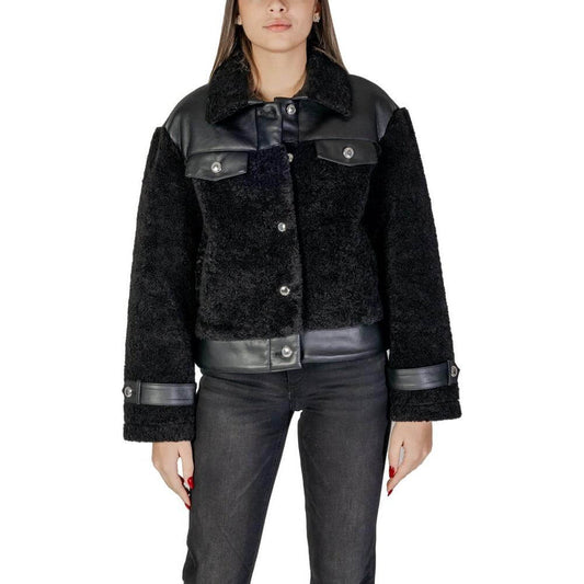 Morgan De Toi Black Polyester Jackets & Coat Morgan De Toi Black