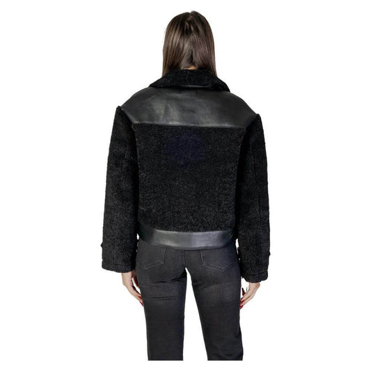 Morgan De Toi Black Polyester Jackets & Coat Morgan De Toi Black