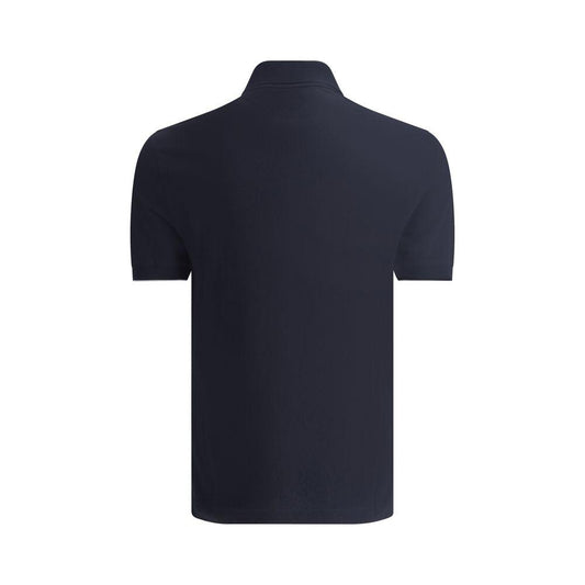Brunello Cucinelli cotton polo shirt back view, featuring ribbed collar and sleeves, monochrome design, regular fit.