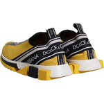 Dolce & Gabbana Yellow Black Slip On Sorrento Sneaker Shoes MV6627-42