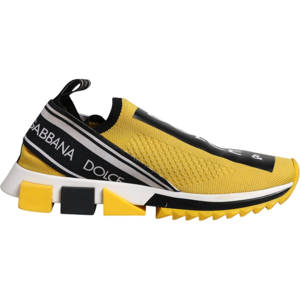 Dolce & Gabbana Yellow Black Slip On Sorrento Sneaker Shoes MV6627-42