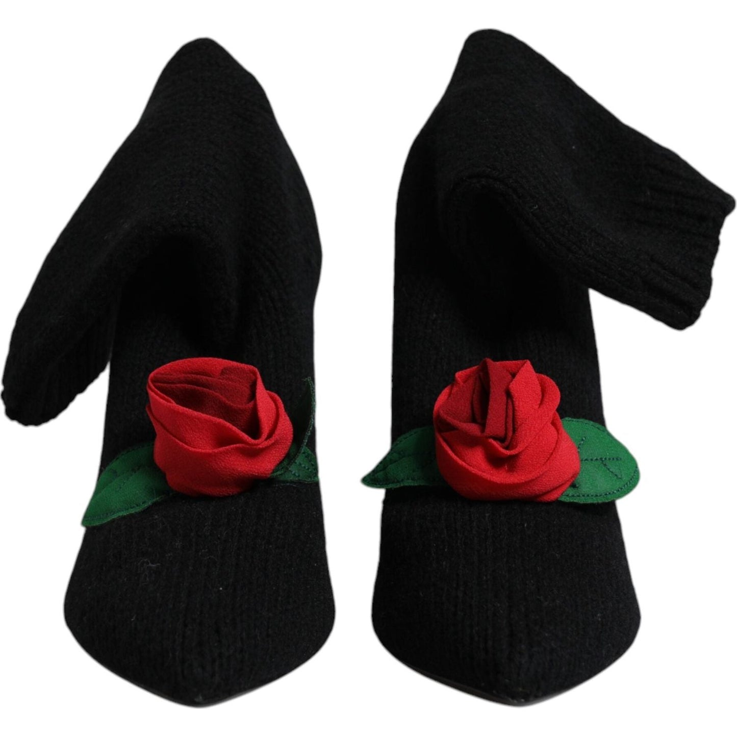 Dolce & Gabbana Black Stiletto Heels Mid Calf Boots Shoes