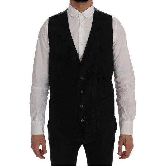 Dolce & Gabbana Black STAFF Cotton Rayon Vest SIG60323-1