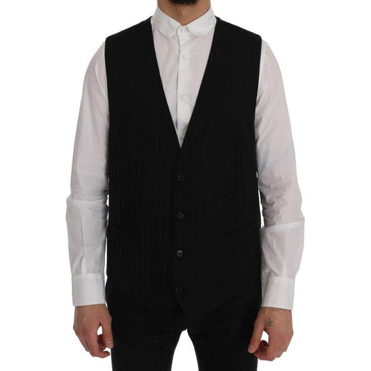 Dolce & Gabbana Black STAFF Wool Stretch Vest SIG60381-2
