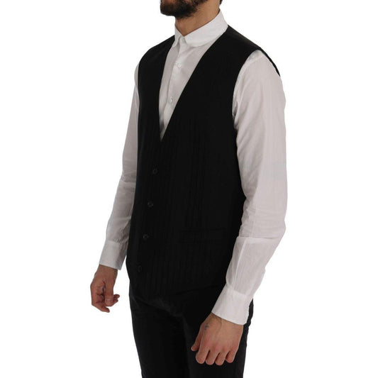 Dolce & Gabbana Black STAFF Wool Stretch Vest SIG60381-2