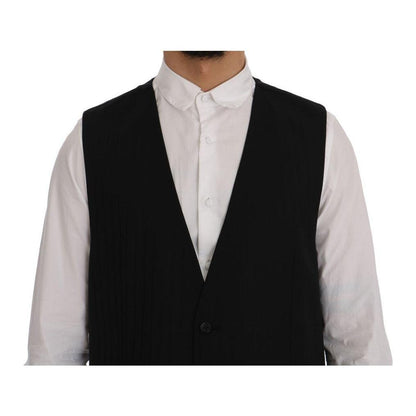 Dolce & Gabbana Black STAFF Wool Stretch Vest