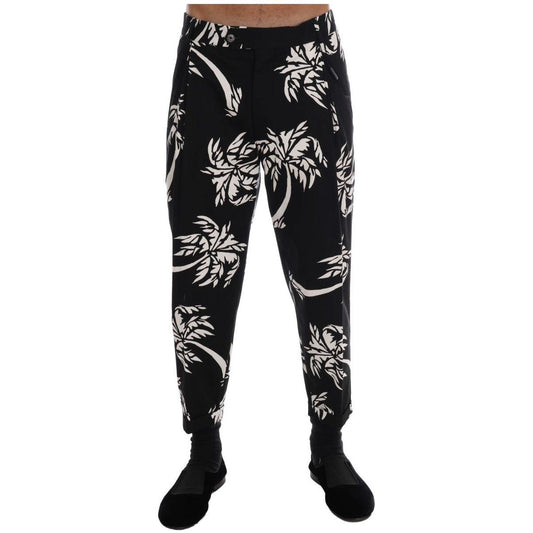 Dolce & Gabbana Black Tree Cotton Stretch Pants PAN60808-4
