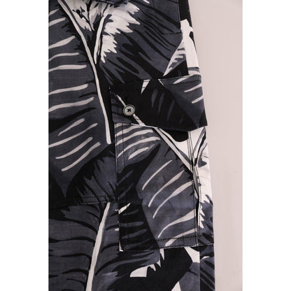 Dolce & Gabbana Gray Banana Leaf Cotton Pants