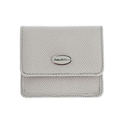 Dolce & Gabbana White Dauphine Leather Case Wallet