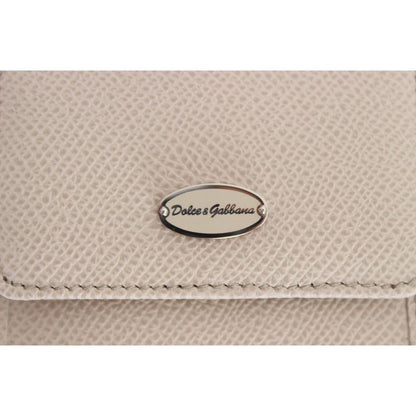 Dolce & Gabbana White Dauphine Leather Case Wallet