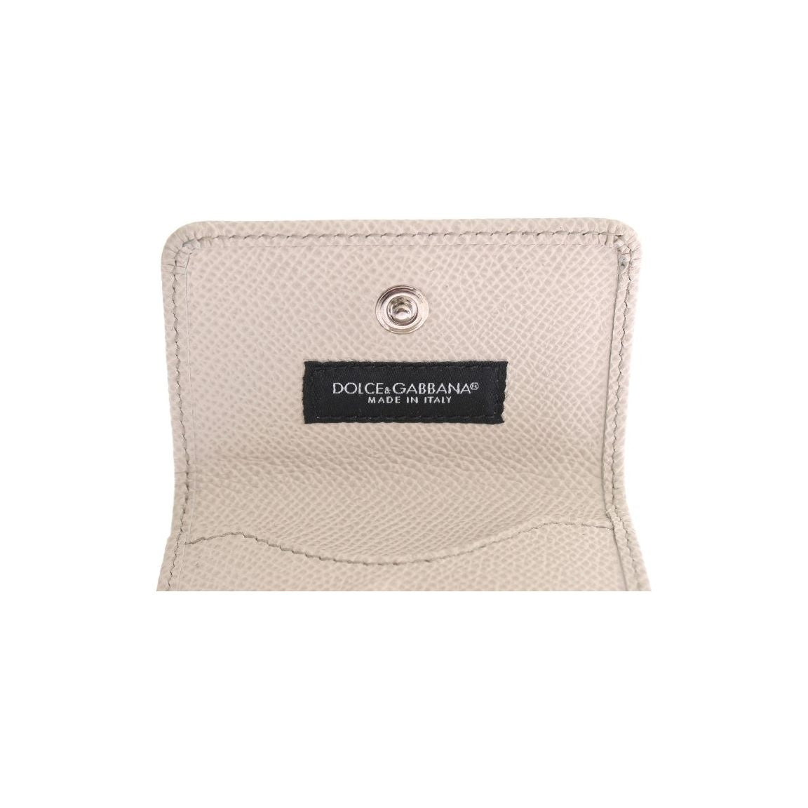 Dolce & Gabbana White Dauphine Leather Case Wallet