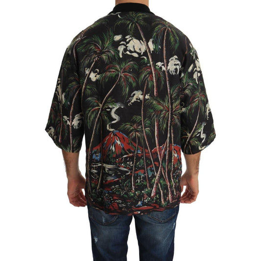 Dolce & Gabbana Black Volcano Sicily Short Sleeve T-Shirt TSH2285-4