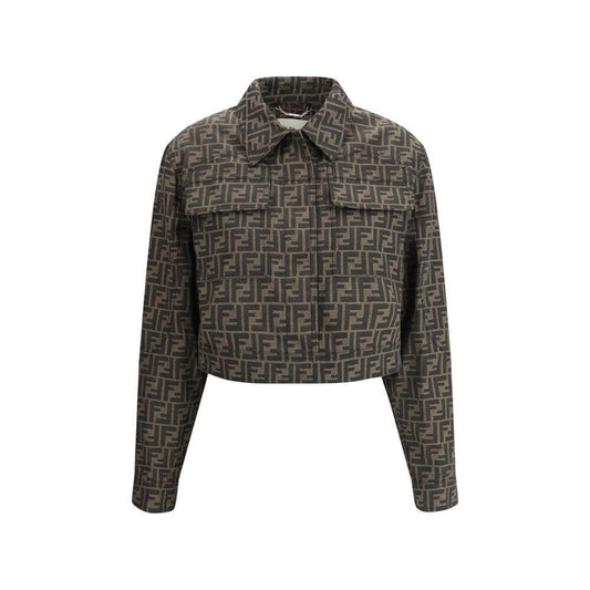 Fendi FF logo cropped Jacket Fendi Dark Slate Gray