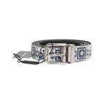 Dolce & Gabbana White Blue Silk Bowtie Leather Belt Gift Box Set BT115-115