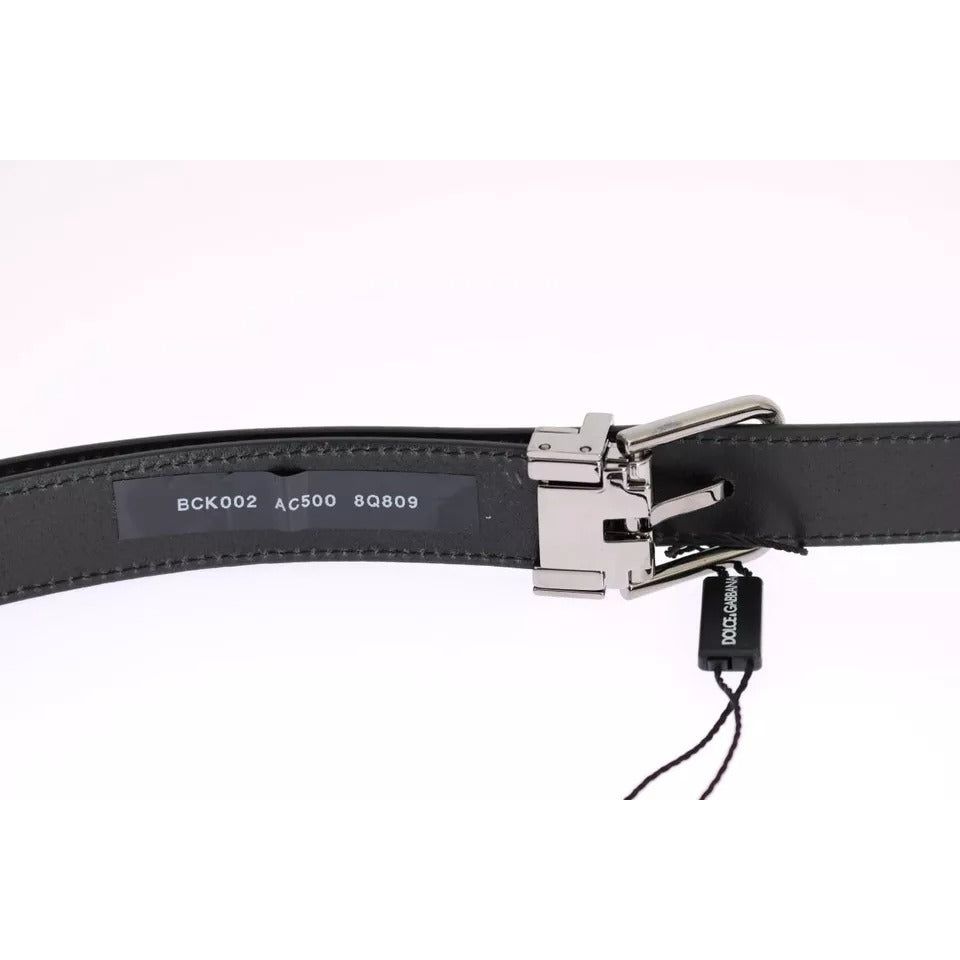 Dolce & Gabbana White Blue Silk Bowtie Leather Belt Gift Box Set BT115-115