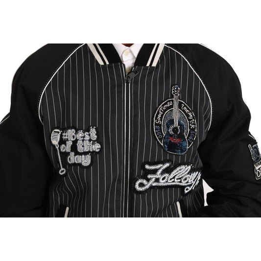 Dolce & Gabbana Black DD58 SG62 Sequined Beaded Jacket JKT2241-52