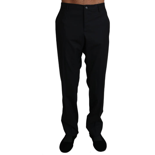 Dolce & Gabbana Black Wool Stretch Dress Trousers Pants PAN61130-54