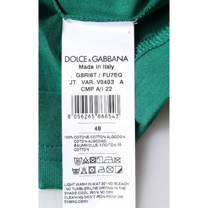 Dolce & Gabbana Green Logo Crew Neck Short Sleeves T-shirt TSH87441-48