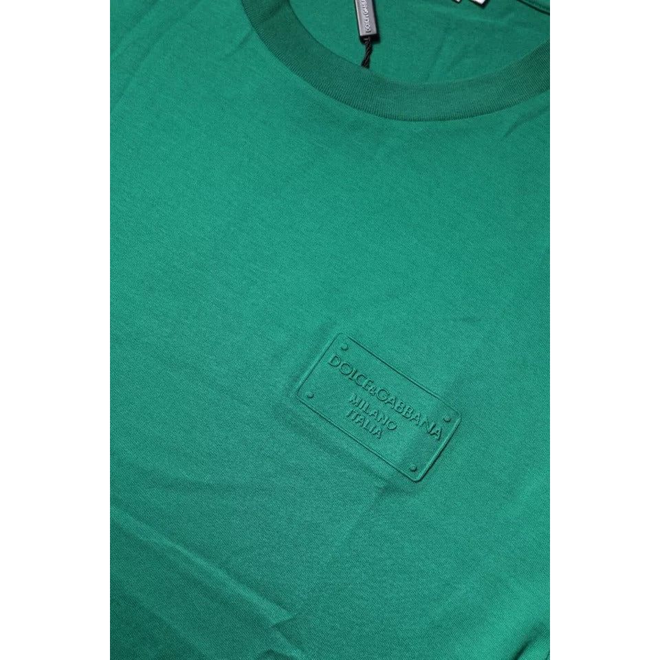 Dolce & Gabbana Green Logo Crew Neck Short Sleeves T-shirt TSH87441-48