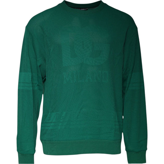 Dolce & Gabbana Green Logo Nylon Crew Neck Pullover Sweater TSH87457-54